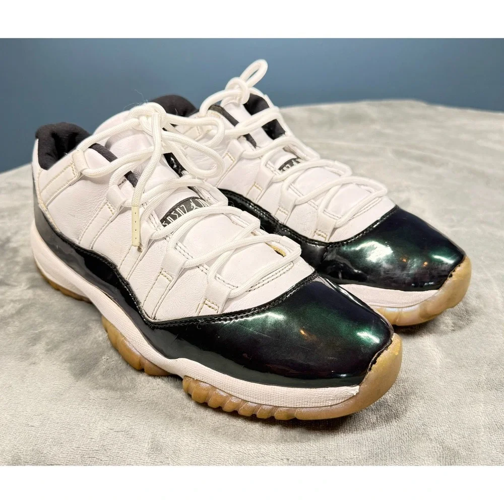 Air Jordan 11 Retro Low Mens 9 Iridescent Emerald 528895-145 Basketball Shoes